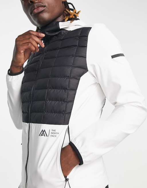 The North Face Training LAB Hybrid ThermoBall insulated jacket in white &  black