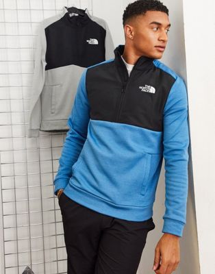 The North Face Training Mountain Athletic 1/4 zip fleece in blue