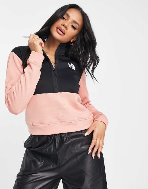 The North Face Training Mountain Athletic 1/4 zip fleece in pink ASOS