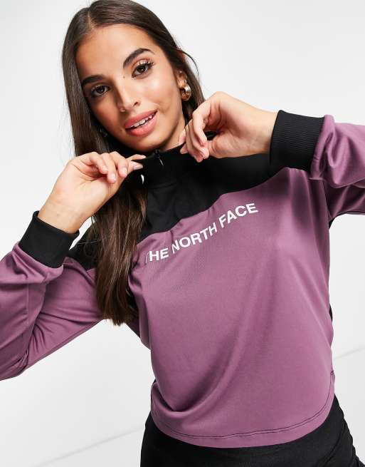 The North Face Training Mountain Athletic 1/4 zip fleece in purple ASOS