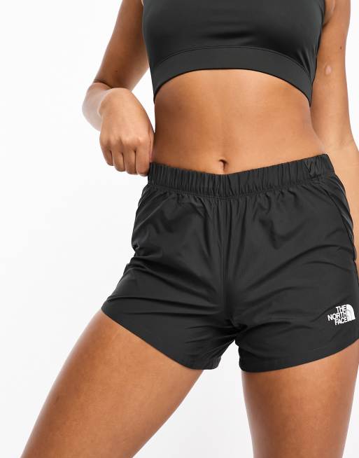 The North Face – Training Mountain Athletic – Czarne szorty z wysokim stanem z tkaniny