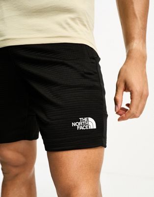 The North Face Training  Mountain Athletic fleece shorts in black
