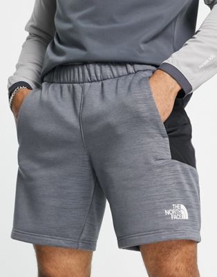 The North Face Training Mountain Athletic fleece shorts in grey