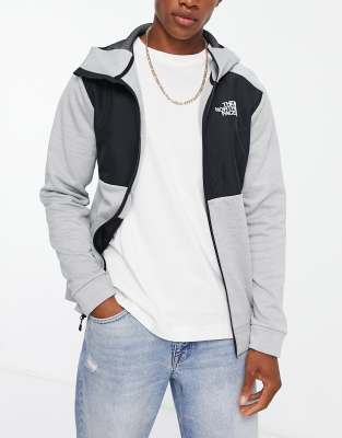 The North Face Training Mountain Athletic full zip fleece jacket in light grey