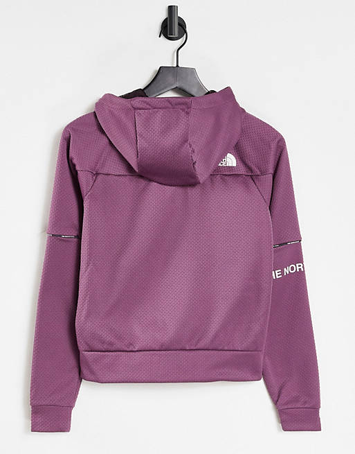 Women The North Face Training Mountain Athletic full zip hoodie in purple 
