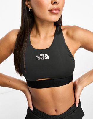 The North Face Training Mountain Athletic mid support sports bra in black