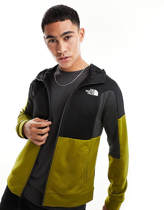 The North Face - training mountain athletic zip up fleece hoodie in khaki