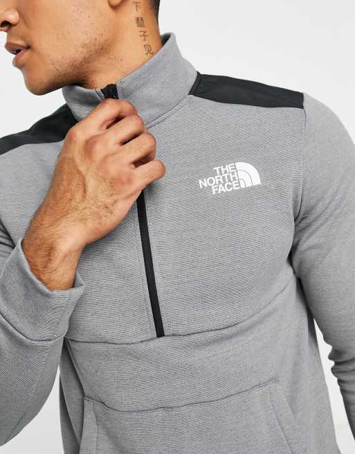 The North Face Training Mountain Athletics 1 4 zip sweatshirt in gray