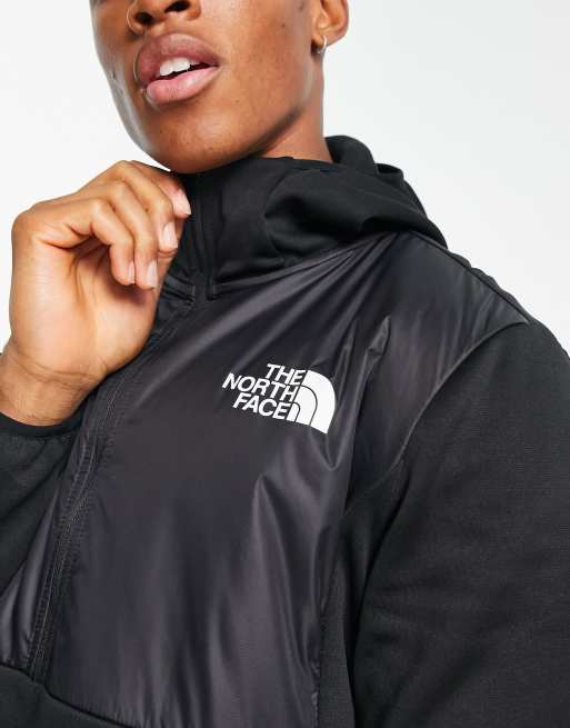 The North Face Training Mountain Athletics Insulated 1/4 zip hooded fleece  in black