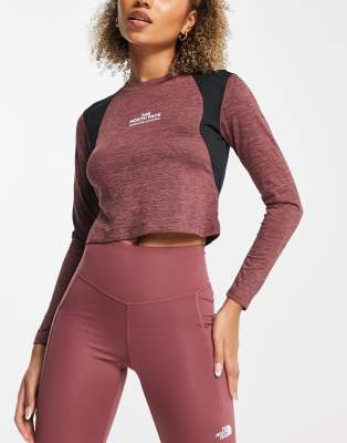 The North Face Training Mountain Athletics Long Sleeve Tech Top In Dark Pink-red