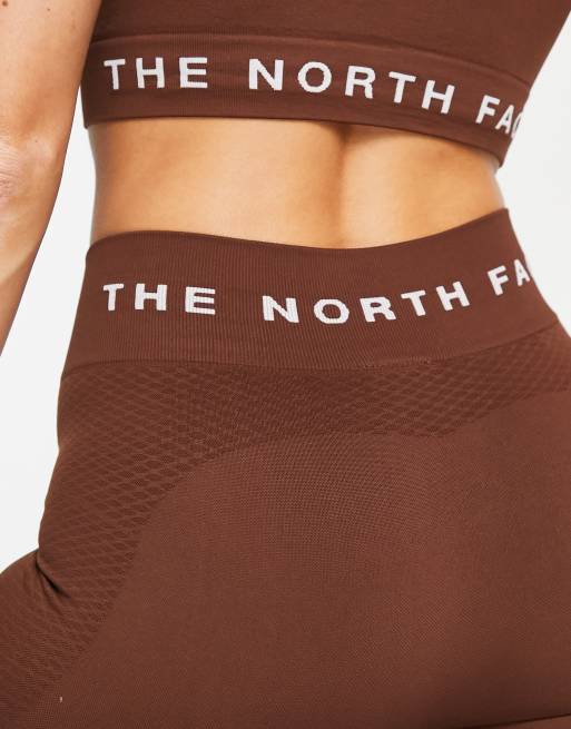 The North Face – Training – Nahtlose Leggings in Braun mit hohem Bund,  exklusiv bei ASOS