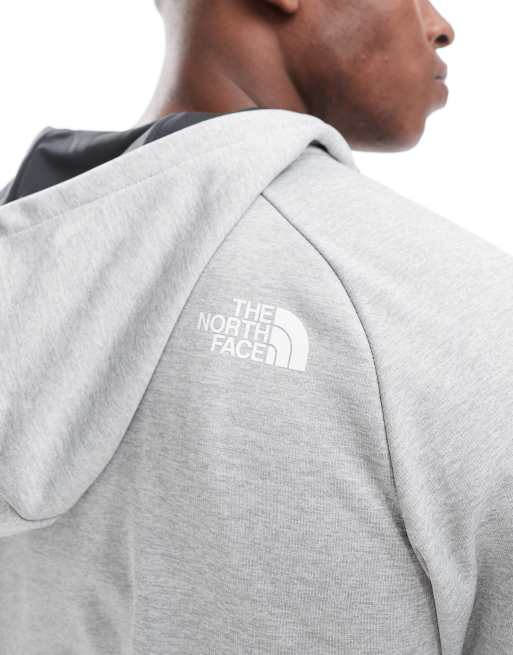 The North Face – Training Reaxion – Grå huvtröja med logga och dragkedja, 4 av 4