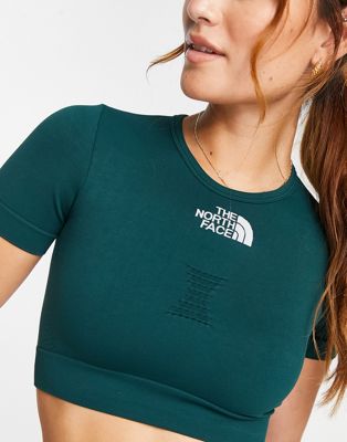 The North Face Training seamless performance cropped t-shirt in green Exclusive at ASOS