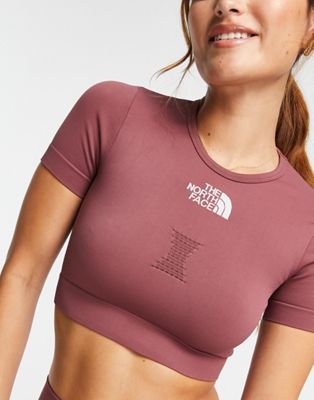 The North Face Training seamless performance cropped t-shirt in pink Exclusive at ASOS