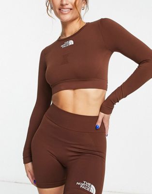 The North Face Training seamless performance long sleeve top in brown Exclusive at ASOS