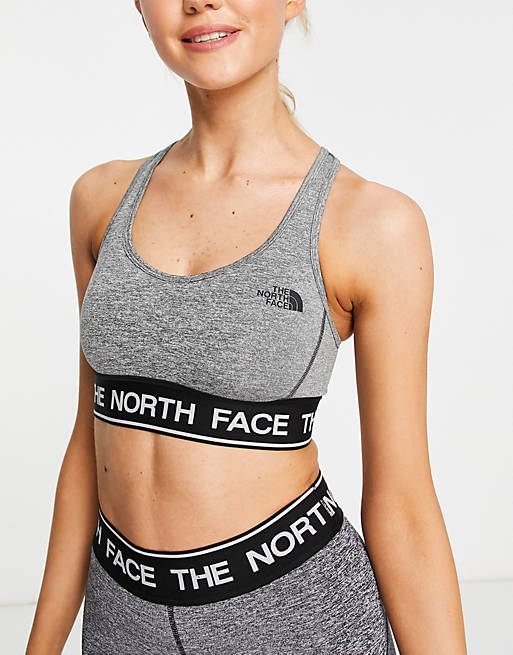 The North Face Training Tech medium support sports bra in gray