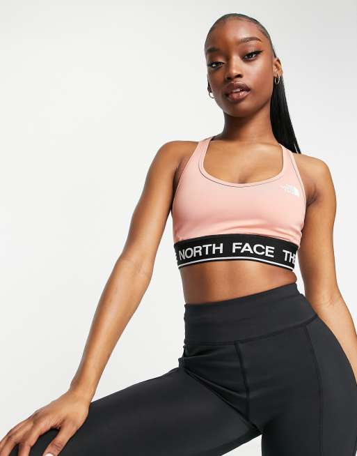 The North Face Training Tech sports bra in gray Exclusive at ASOS