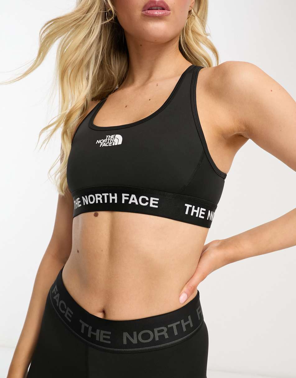 The North Face Training Tech medium support sports bra in black