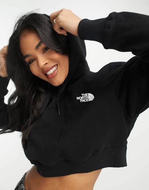 The North Face Trend cropped fleece hoodie in black, 2 of 4