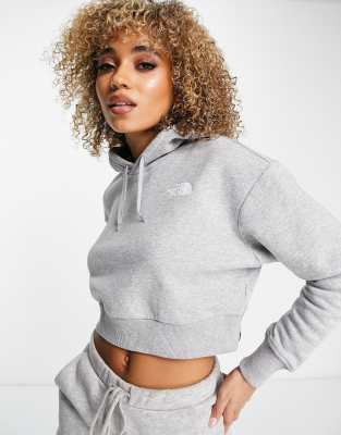 The North Face Trend cropped fleece hoodie in gray ASOS