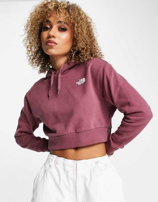 The North Face Trend cropped fleece hoodie in pink