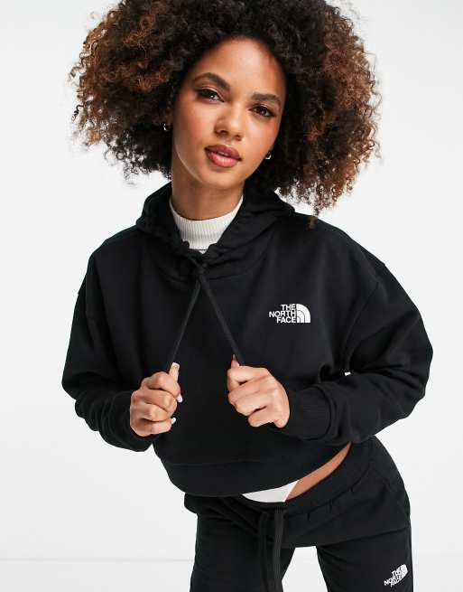 The north face cheap embroidered logo crop hoodie