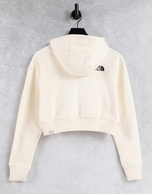 Cream crop cheap hoodie