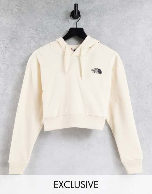 Cream crop hoodie cheap