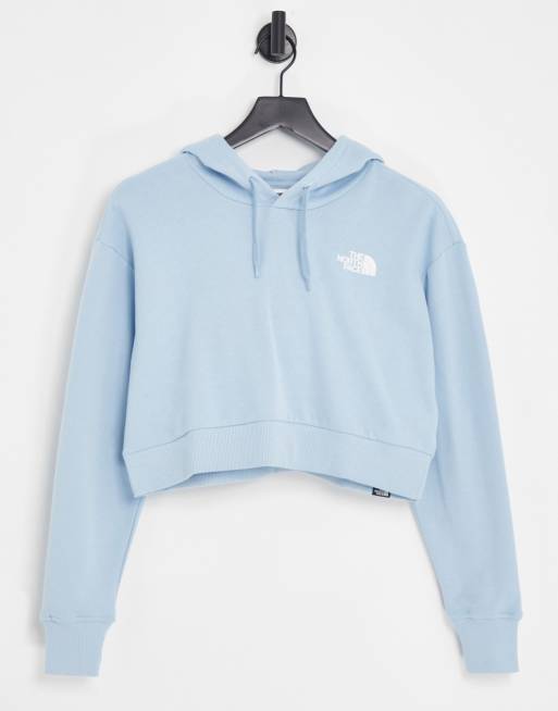 The North Face Trend Felpa con cappuccio taglio corto azzurra ASOS
