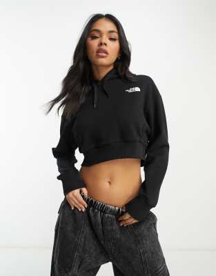 The North Face - Trend - Felpa con cappuccio taglio corto in pile nera