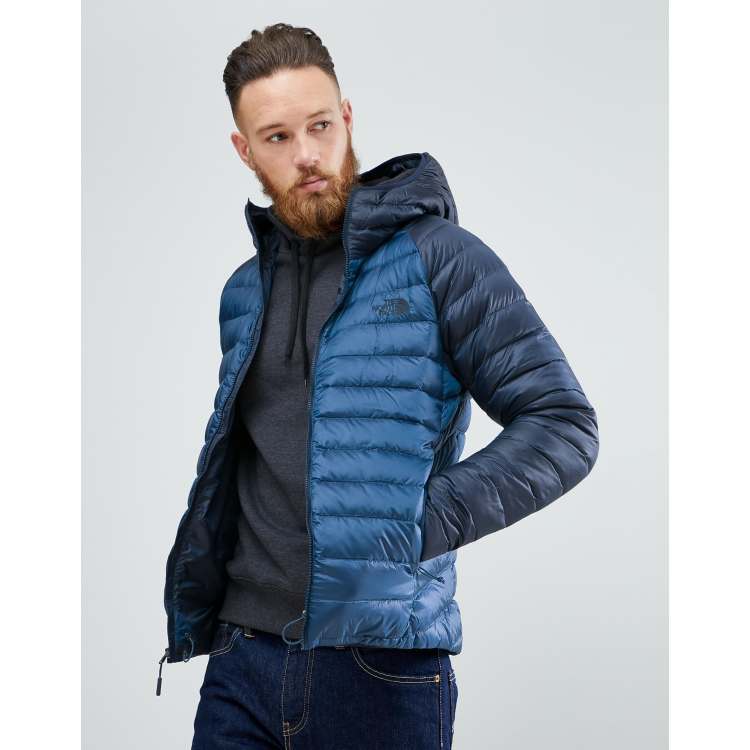 The North Face Trevail Hooded Lightweight Down Jacket in 2 Tone Blue