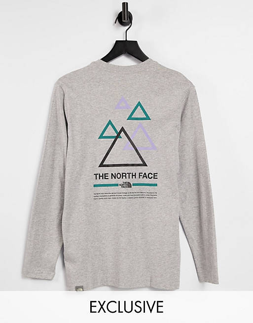 The North Face Triangle long sleeve t-shirt in grey Exclusive at ASOS