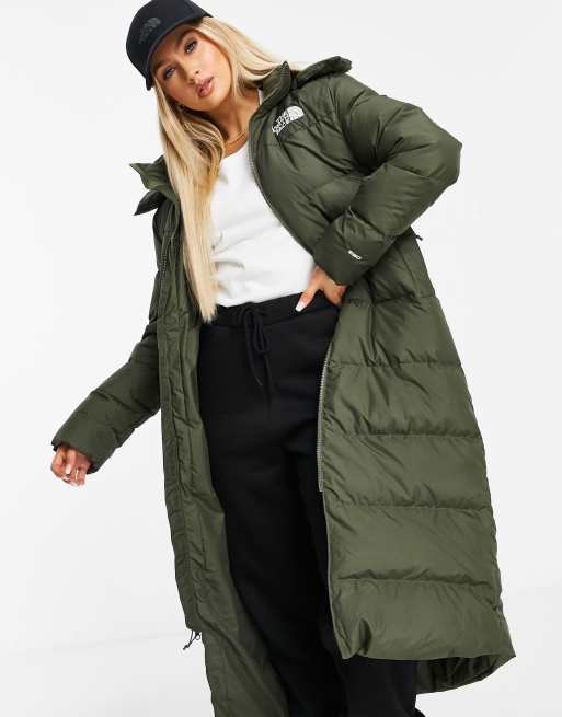 north face cropped puffer jacket green