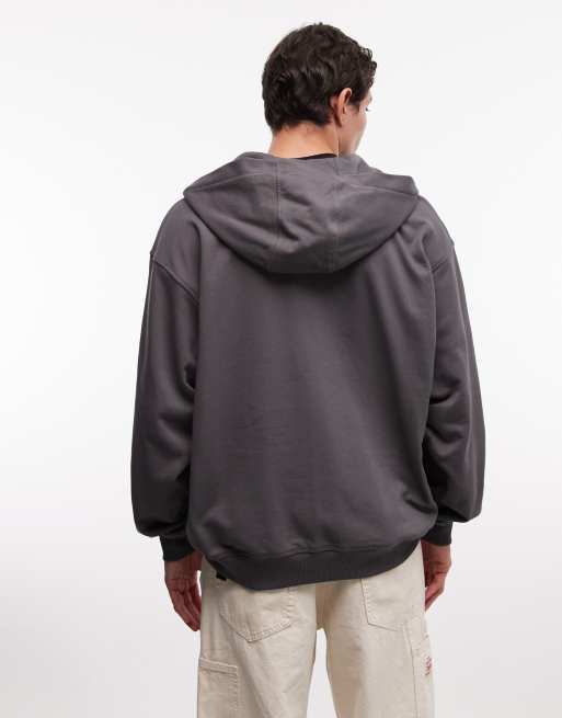 The North Face - U Essential - Oversized hoodie met rits in antracietgrijs, 5 van 5