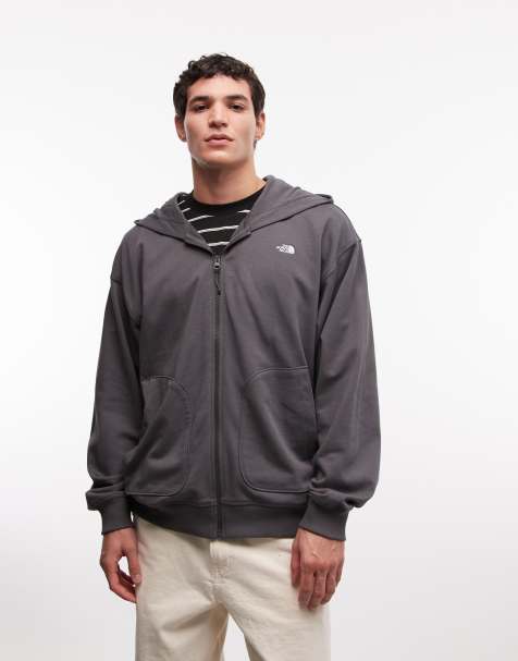 The North Face - U Essential - Sweat à capuche oversize à fermeture éclair - Gris anthracite - view 1