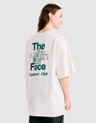 U - Oversize-T-Shirt in Dünenweiß/Evergreen mit Retro-Logo Weiß M