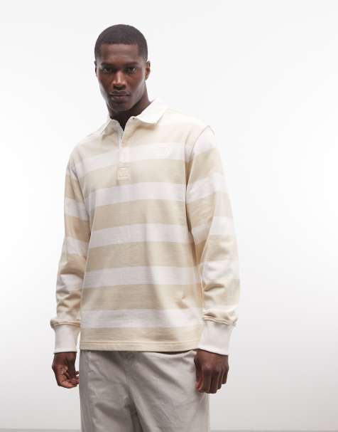The North Face U rugby polo sweatshirt in white dune/desert stone - view 1