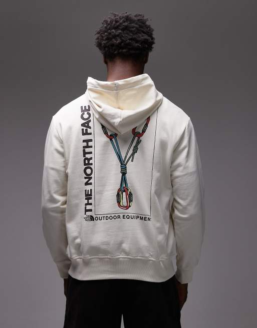 The North Face Unisex – Explore Gear – Bluza o luźnym kroju z kapturem w kolorze złamanej bieli z logo