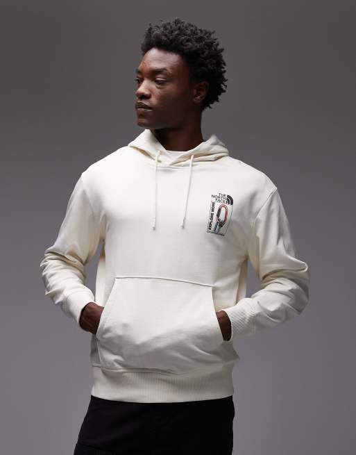 The North Face Unisex – Explore Gear – Bluza o luźnym kroju z kapturem w kolorze złamanej bieli z logo, 3 z 5