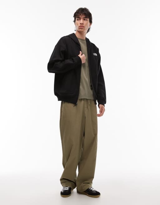 The North Face unisex oversized double zip logo hoodie in black, 2 of 5