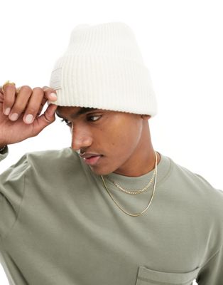 The North Face Urban Patch oversized beanie in off white - ASOS Price Checker