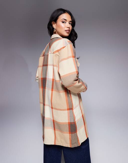 The North Face Valley twill utility coat in beige multi