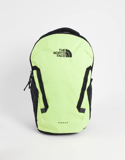 Lime green north store face backpack