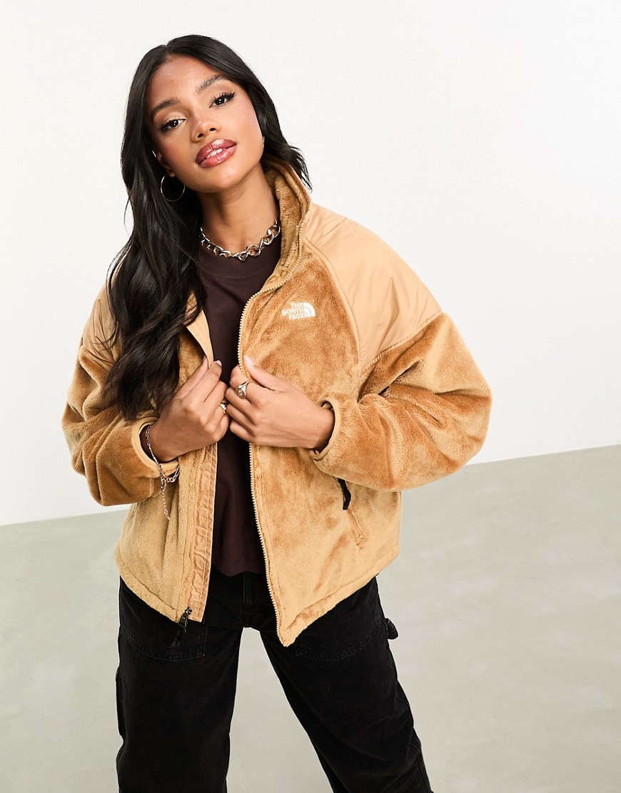 The North Face Versa Velour oversized track jacket in beige-Neutral