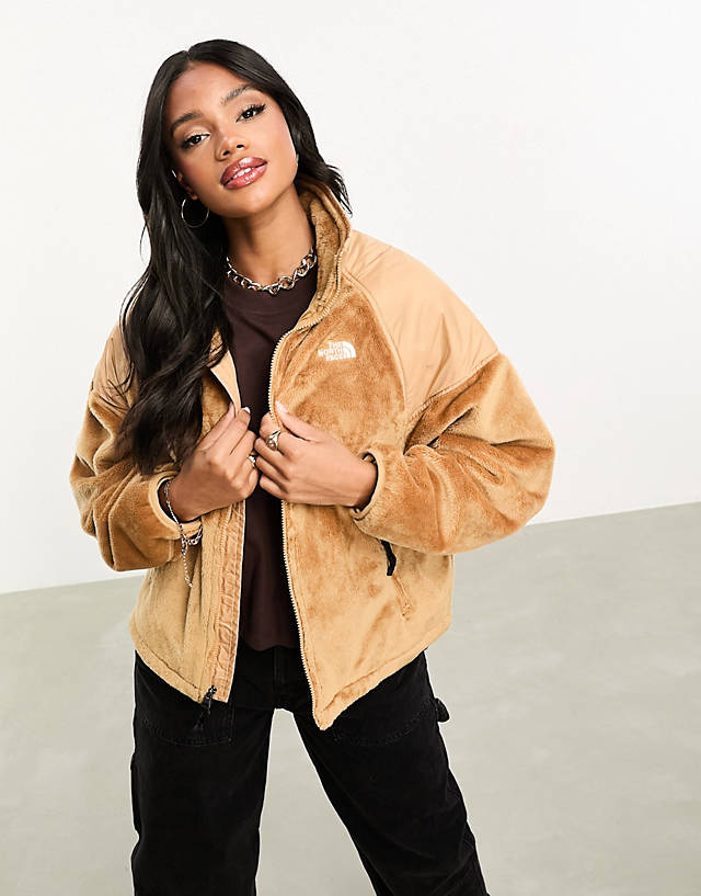 The North Face - versa velour oversized track jacket in beige
