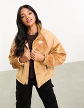 Levi's Zip thru sherpa jacket in leopard print with logo