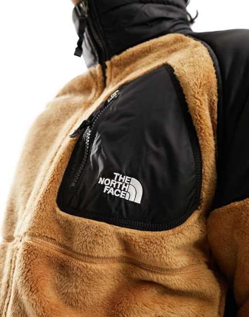 The North Face Versa Velour track jacket in stone and black