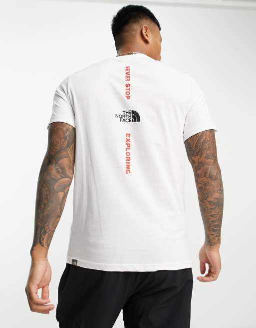 The North Face Vertical back print t-shirt in white - Exclusive to ASOS