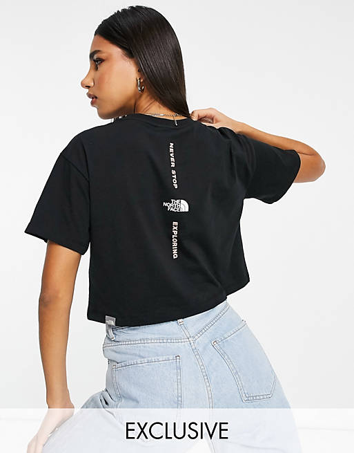 The North Face Vertical cropped t-shirt in black Exclusive at ASOS