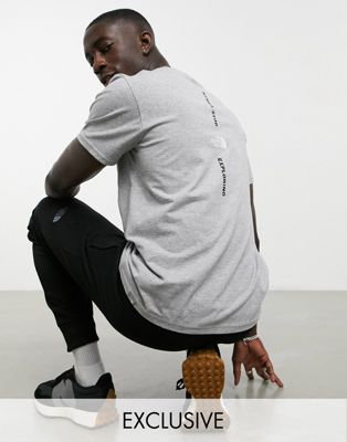 The North Face Vertical logo t-shirt in grey Exclusive at ASOS